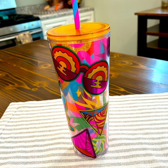 2023 Starbucks X Tim Singleton Colab Retro Glitter Cold cup in Venti 24oz. - Picture 2 of 13
